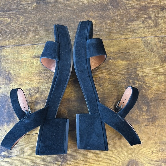 Madewell True Black Suede Platform Sandals 9 - Picture 7 of 9